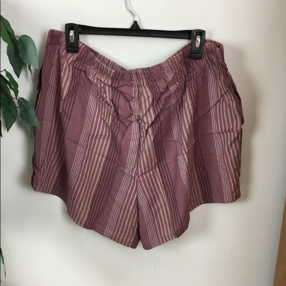 Ambrielle 1X NWT womans sleep/lounge shorts mauve stripe - Picture 9 of 12